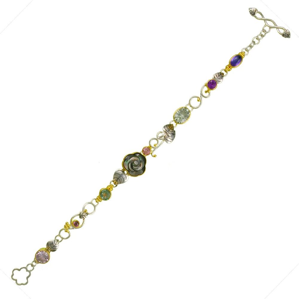 Sterling Silver and 22K Gold Vermeil Enchanted Garden Bracelet